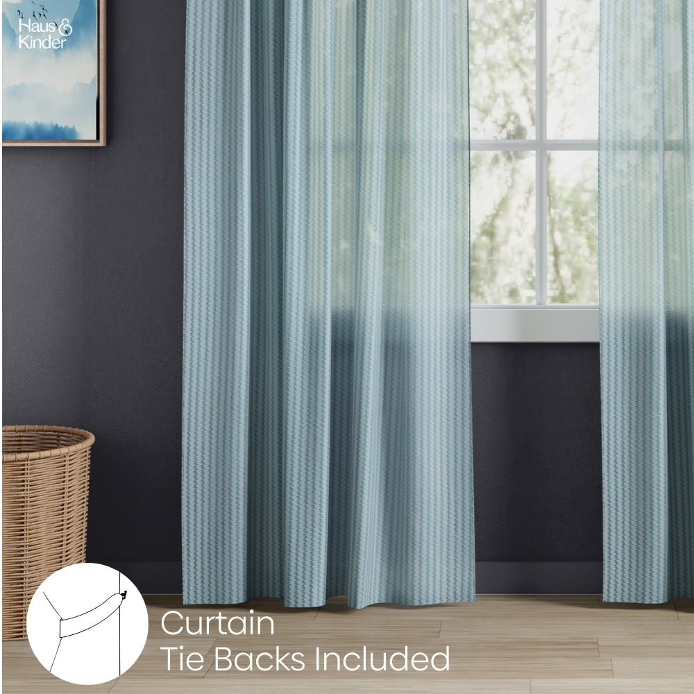 Polyester Jacquard   Curtains Aqua strand, Teal