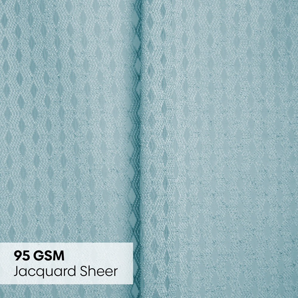 Polyester Jacquard   Curtains Aqua strand, Teal