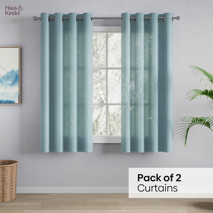 Polyester Jacquard   Curtains Aqua strand, Teal
