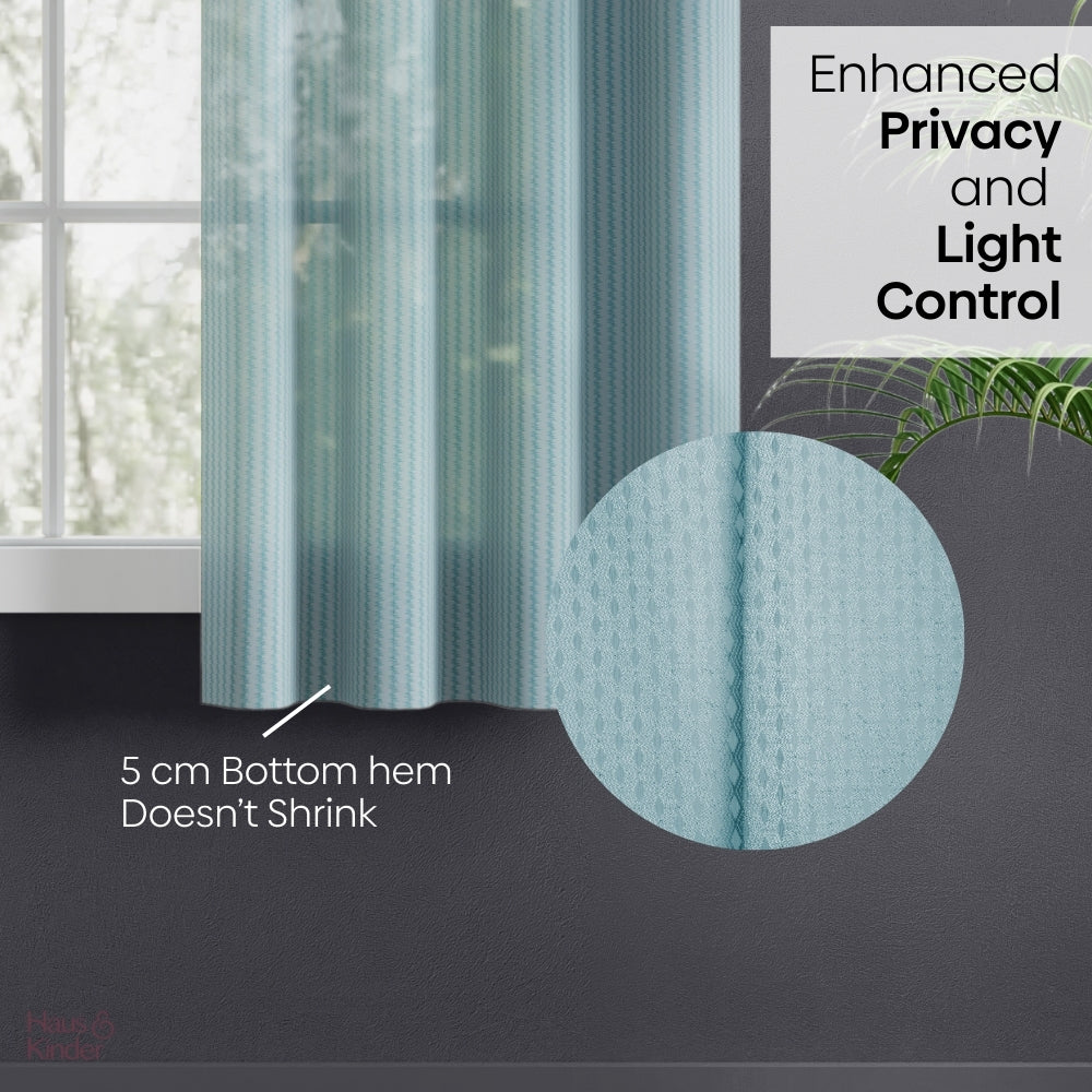 Polyester Jacquard   Curtains Aqua strand, Teal