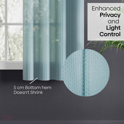 Polyester Jacquard   Curtains Aqua strand, Teal