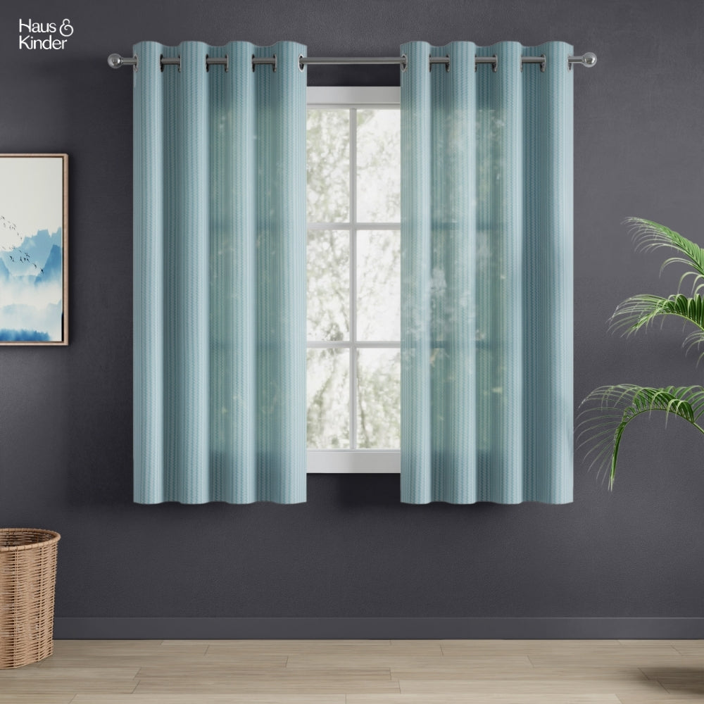Polyester Jacquard   Curtains Aqua strand, Teal