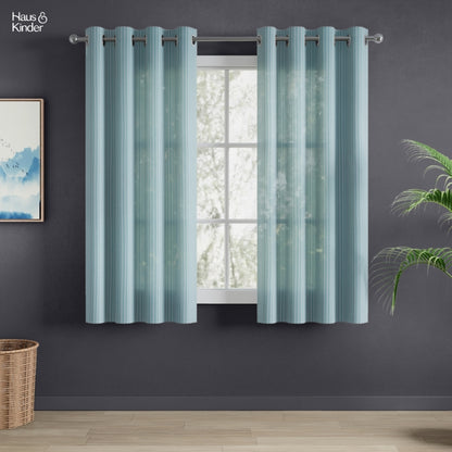 Polyester Jacquard   Curtains Aqua strand, Teal