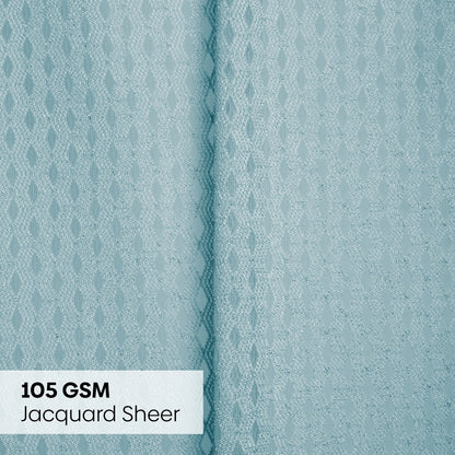 Polyester Jacquard  Window Curtains Aqua strand, Teal
