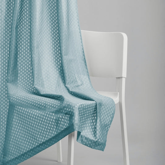Polyester Jacquard  Window Curtains Aqua strand, Teal