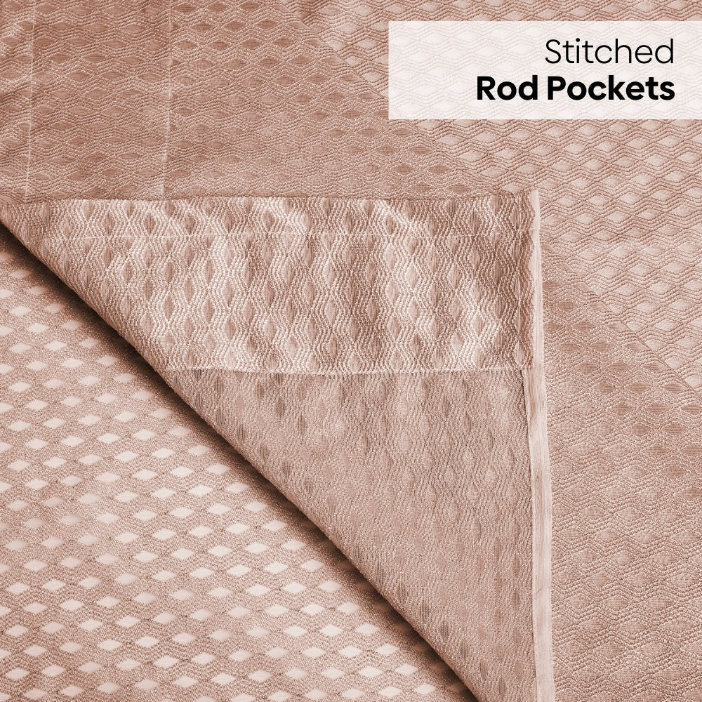 Polyester Jacquard  Curtains Desert Blush, Blush