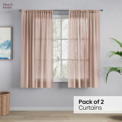 Polyester Jacquard  Window Curtains Desert Blush, Blush