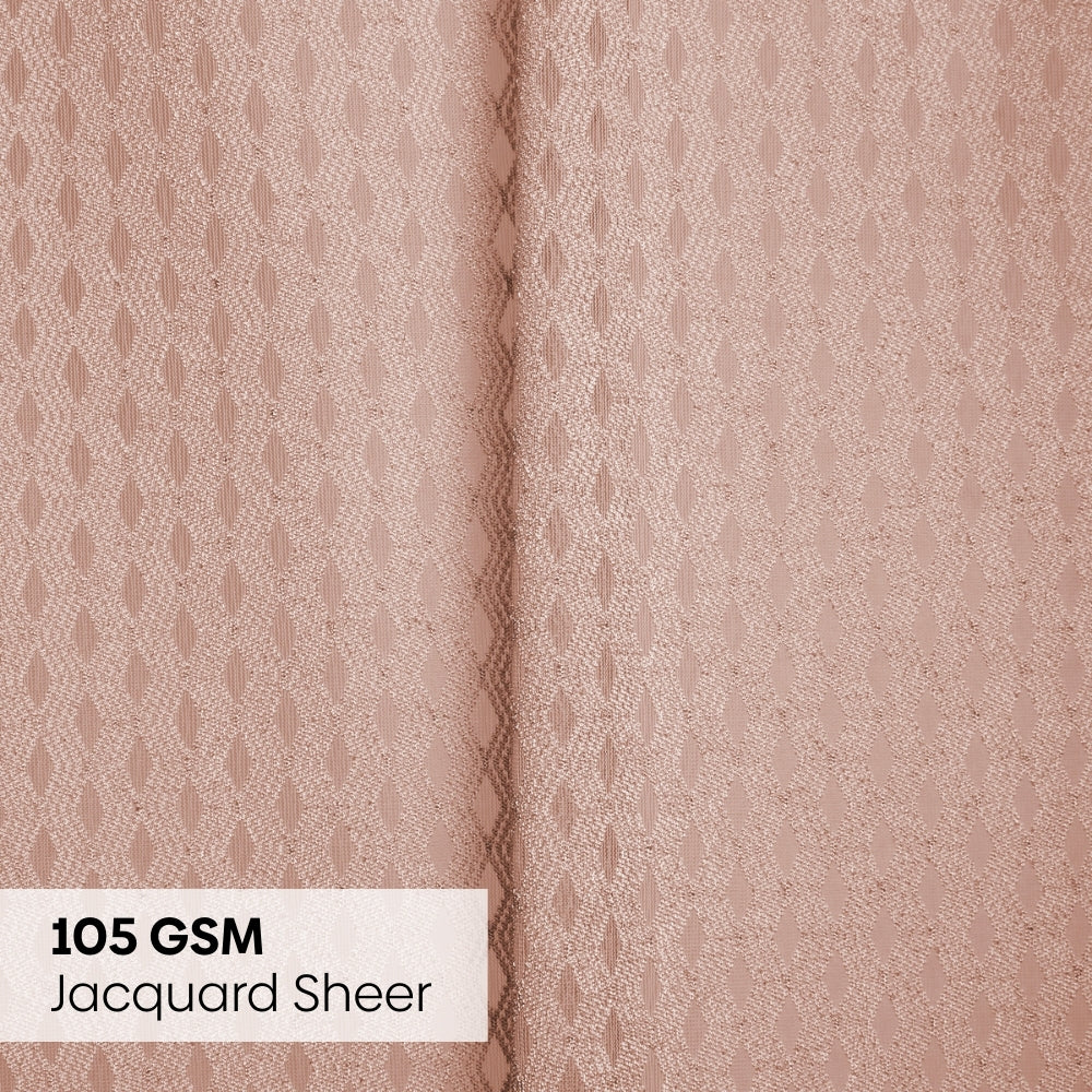 Polyester Jacquard  Window Curtains Desert Blush, Blush