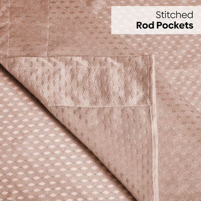 Polyester Jacquard  Window Curtains Desert Blush, Blush