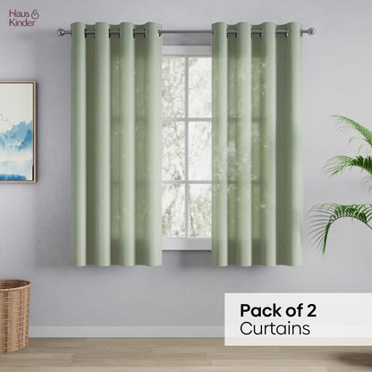 Polyester Jacquard  Curtains Sage Ripple, Olive