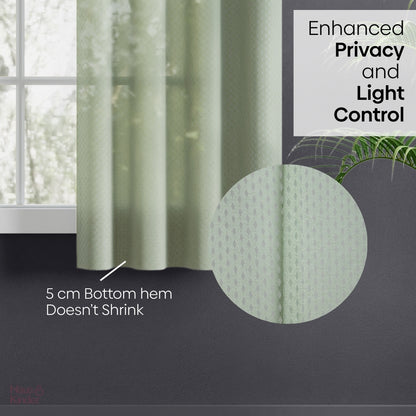 Polyester Jacquard  Curtains Sage Ripple, Olive