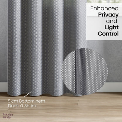 Polyester Jacquard  Curtains Silver Ripple, Grey