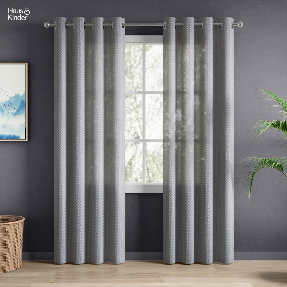 Polyester Jacquard  Curtains Silver Ripple, Grey
