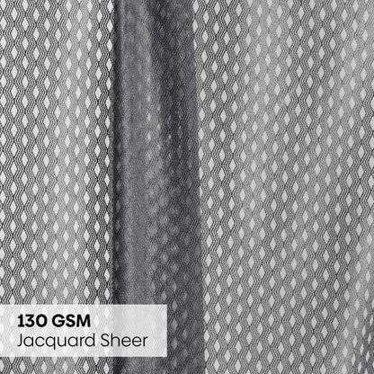 Polyester Jacquard  Curtains Silver Ripple, Grey
