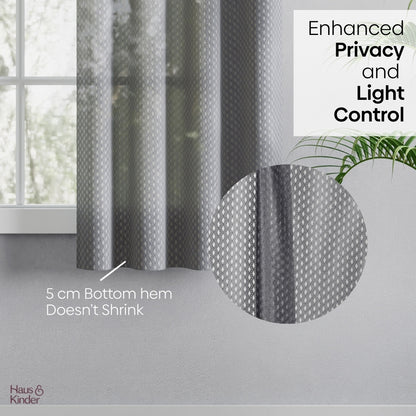 Polyester Jacquard  Curtains Silver Ripple, Grey
