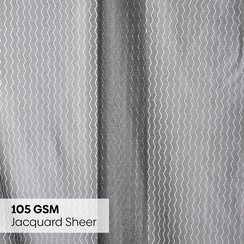Polyester Jacquard  Curtains Ocean Ripple, Ice Blue