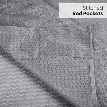 Polyester Jacquard  Curtains Ocean Ripple, Ice Blue