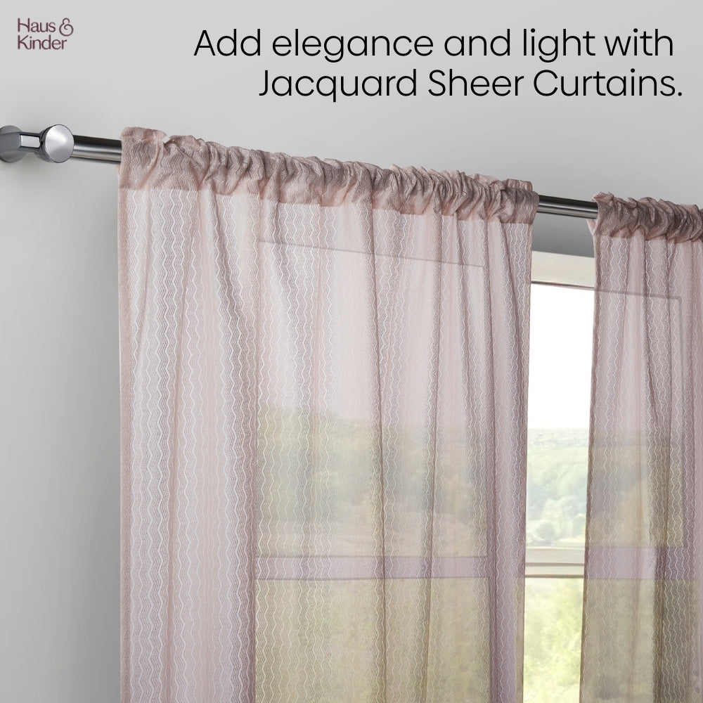 Polyester Jacquard  Curtains Sand Ripple, Blush