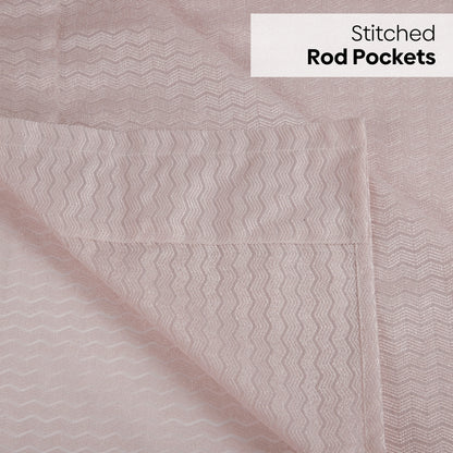 Polyester Jacquard  Curtains Sand Ripple, Blush