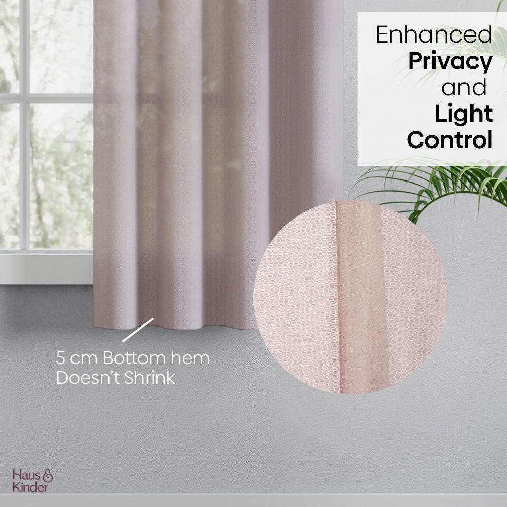 Polyester Jacquard  Curtains Sand Ripple, Blush