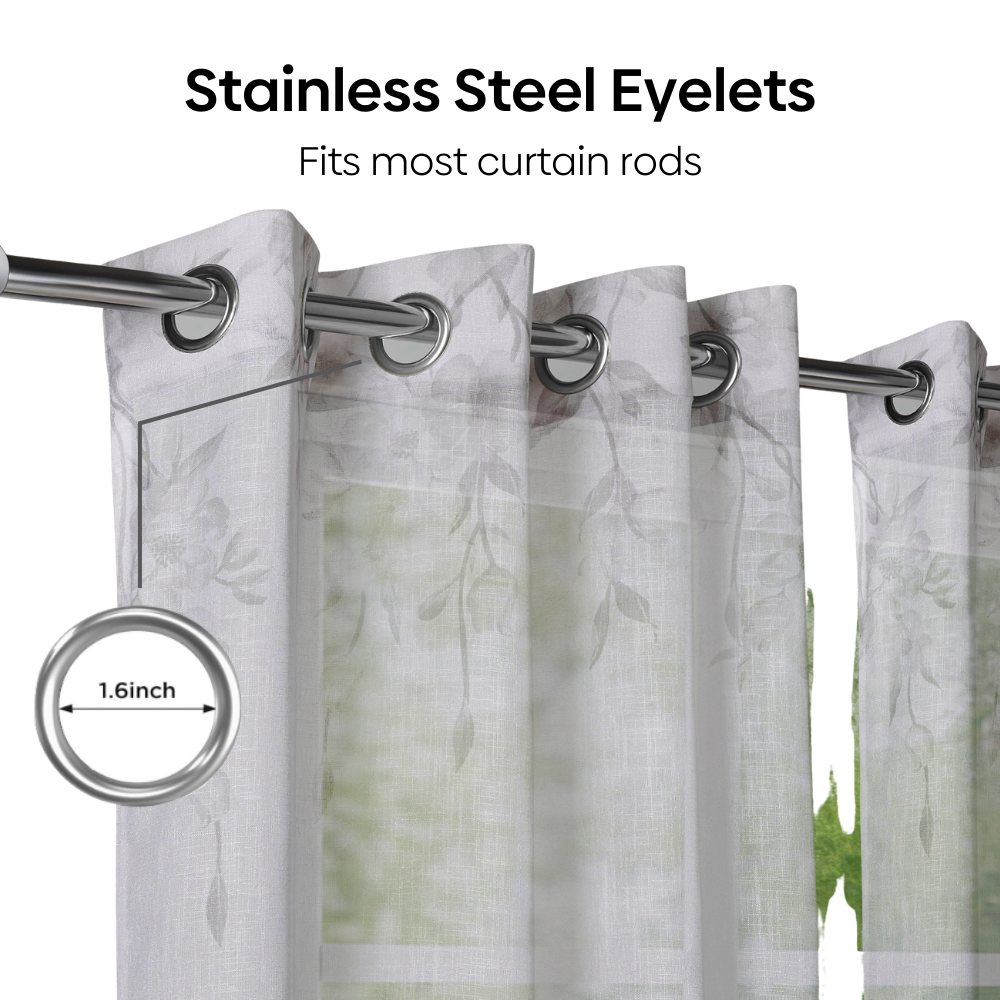 100% Polyester Sheer Digital Printed Door Curtain, Blue
