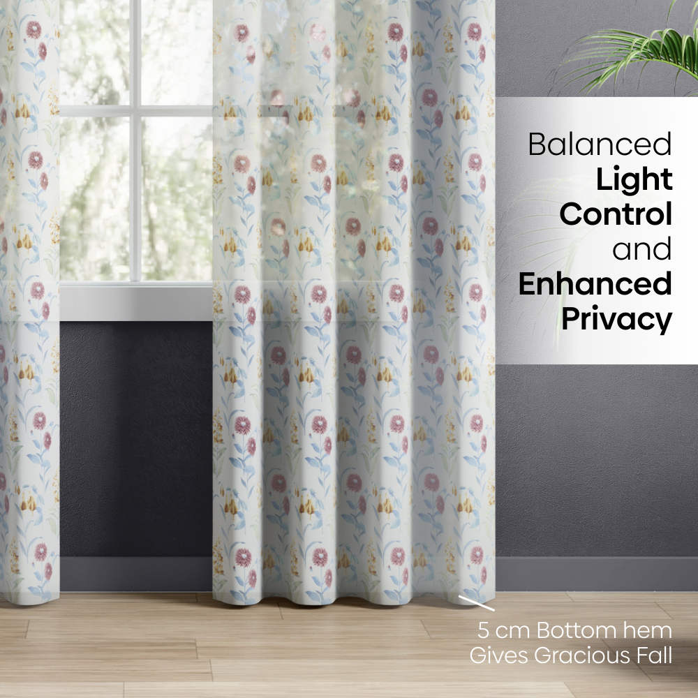 100% Polyester Sheer Digital Printed Curtain, Multicolor