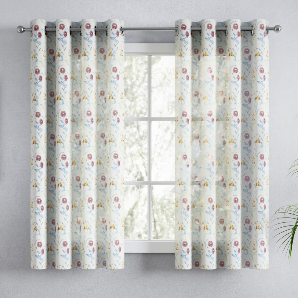 100% Polyester Sheer Digital Printed Curtain, Multicolor