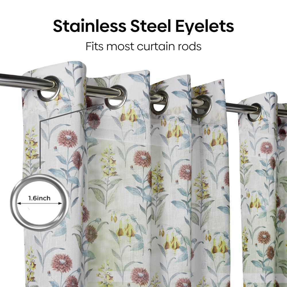 100% Polyester Sheer Digital Printed Curtain, Multicolor