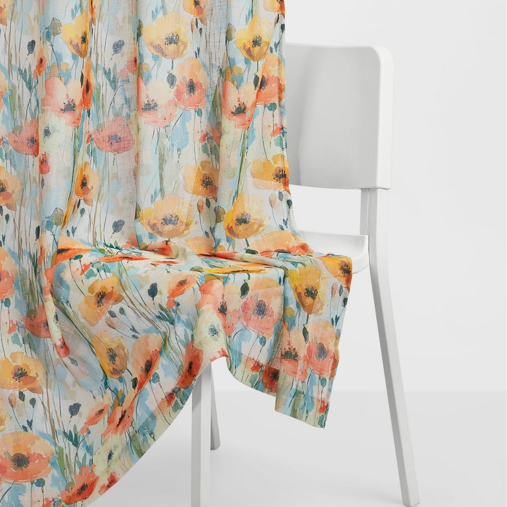 Bloom Impression Cotton Printed Pack Of 2 Curtain, Multicolor