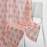Ornate Blossom Cotton Printed Pack Of 1 Curtain, Pink