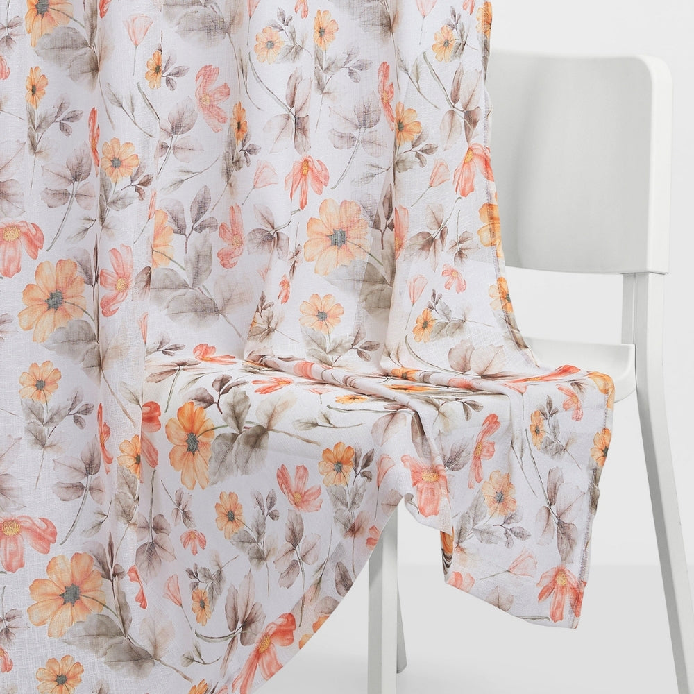 Floral Drift Cotton Printed Pack Of 2 Curtain, Multicolor