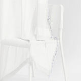 100% Polyester Decorated Solid Sheer Door Curtain, White