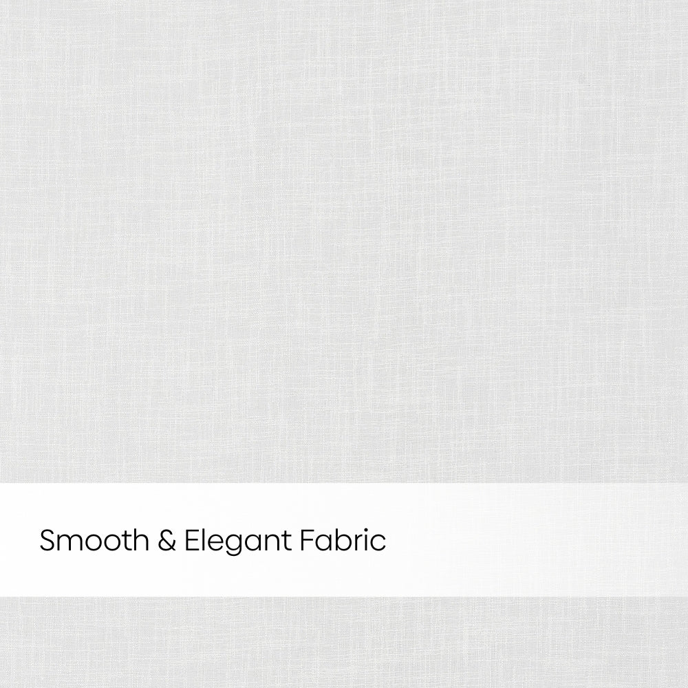 100% Polyester Decorated Solid Sheer Door Curtain, White