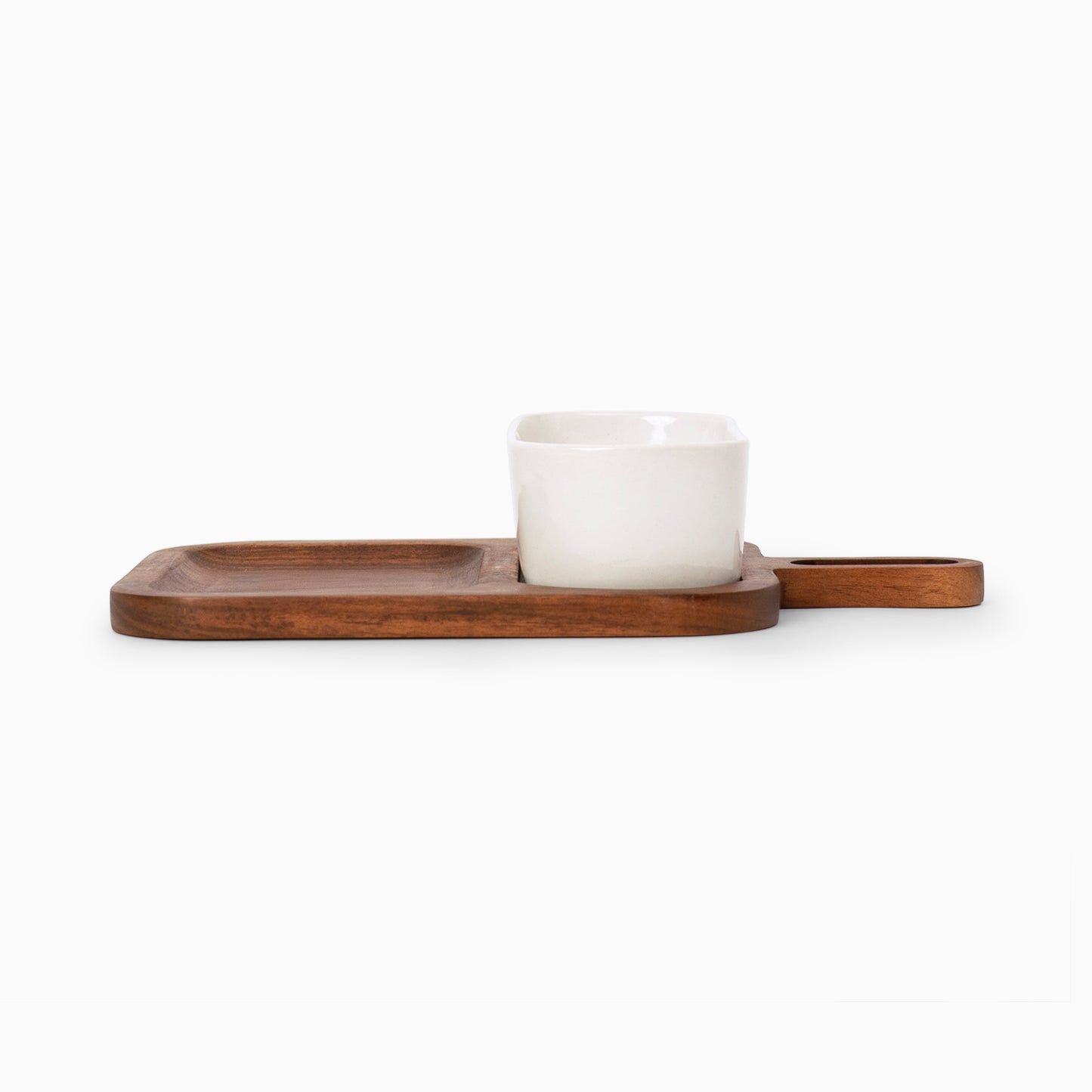 Wood & Whimsy Chip & Dip Platter- Brown