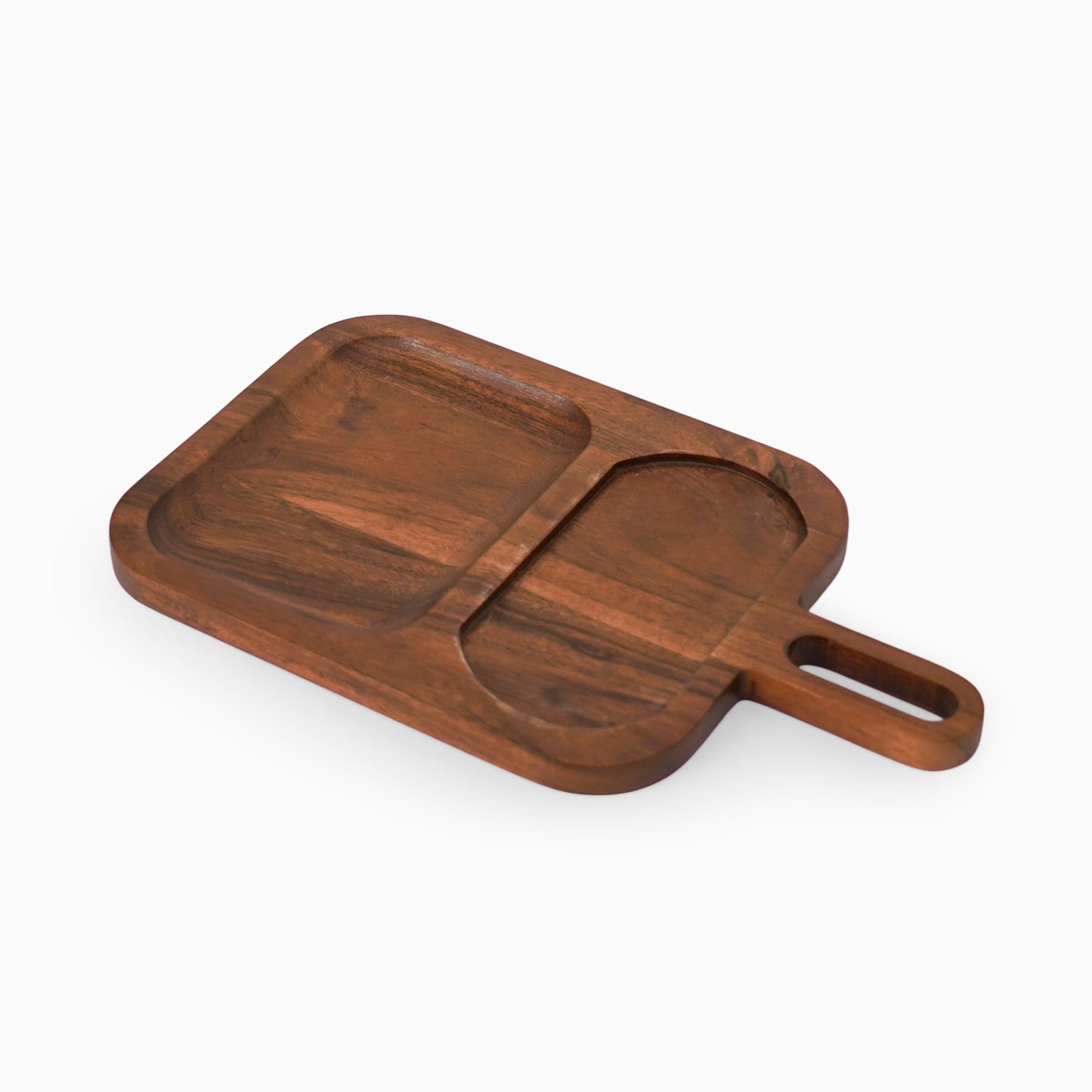 Wood & Whimsy Chip & Dip Platter- Brown