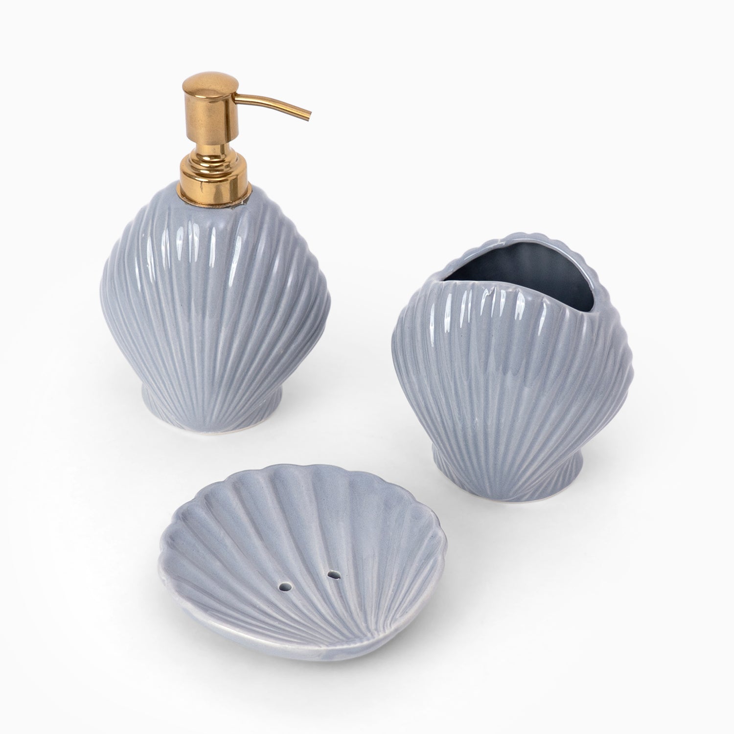 Misty Seashell Bathroom set- Blue