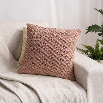 Knitted Bubble Pale Pink Cushion Cover