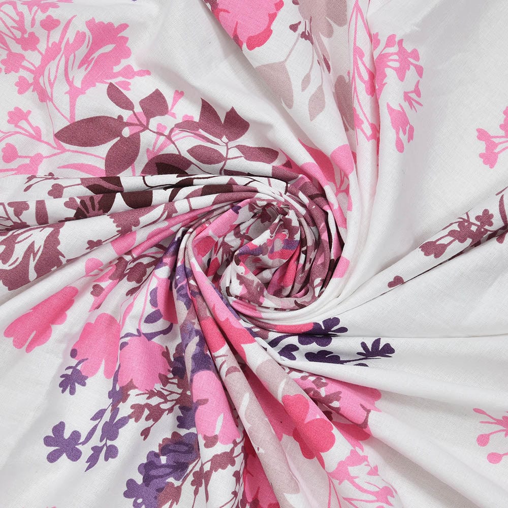 Greek Garden Romance 100% Cotton Double Fitted Bedsheet, 186 TC