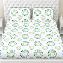 Radiant Circles 100% Cotton Double Bedsheet, 144 TC - Bedsheets | haus & kinder