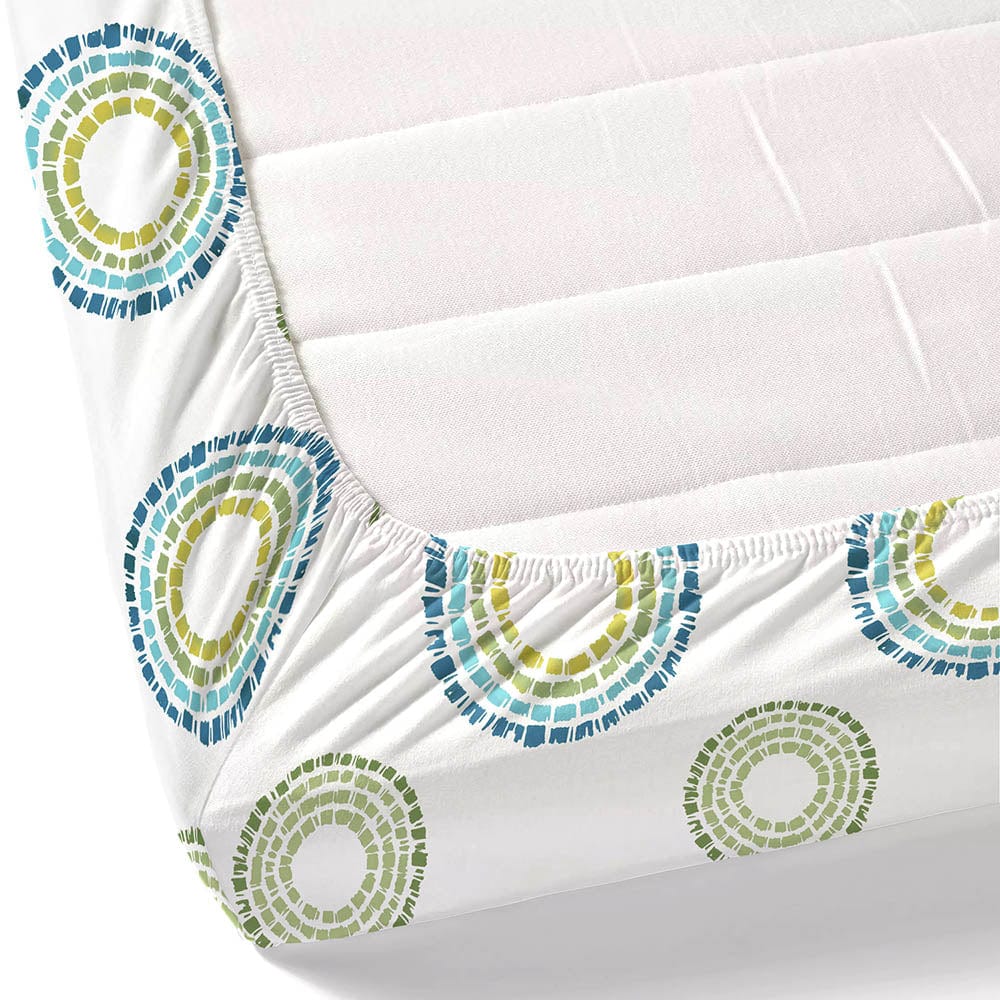 Radiant Circles 100% Cotton Double Fitted Bedsheet, 144 TC