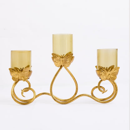 Metal Butterfly Tea Light Holder, Gold
