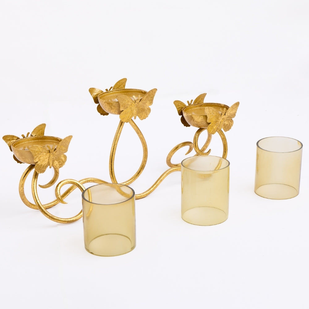 Metal Butterfly Tea Light Holder, Gold