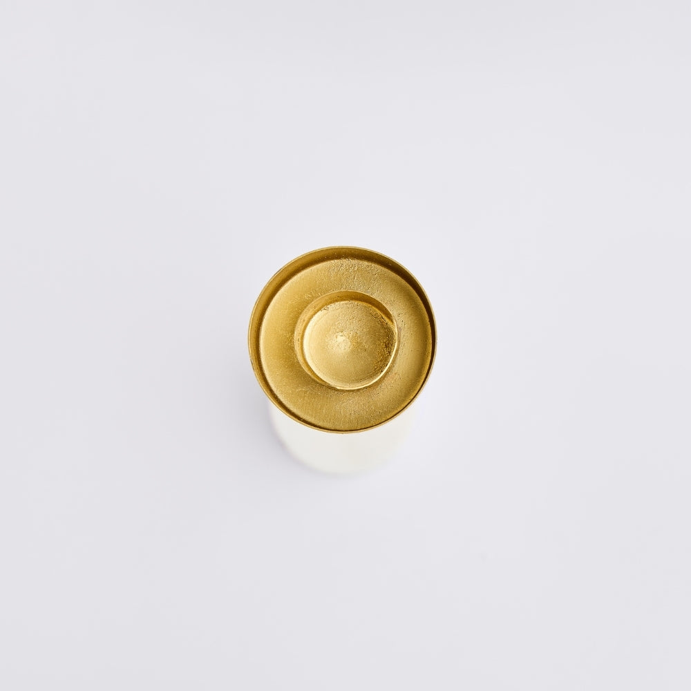 Marble Candle Holder Set of 2, Marble & Gold
