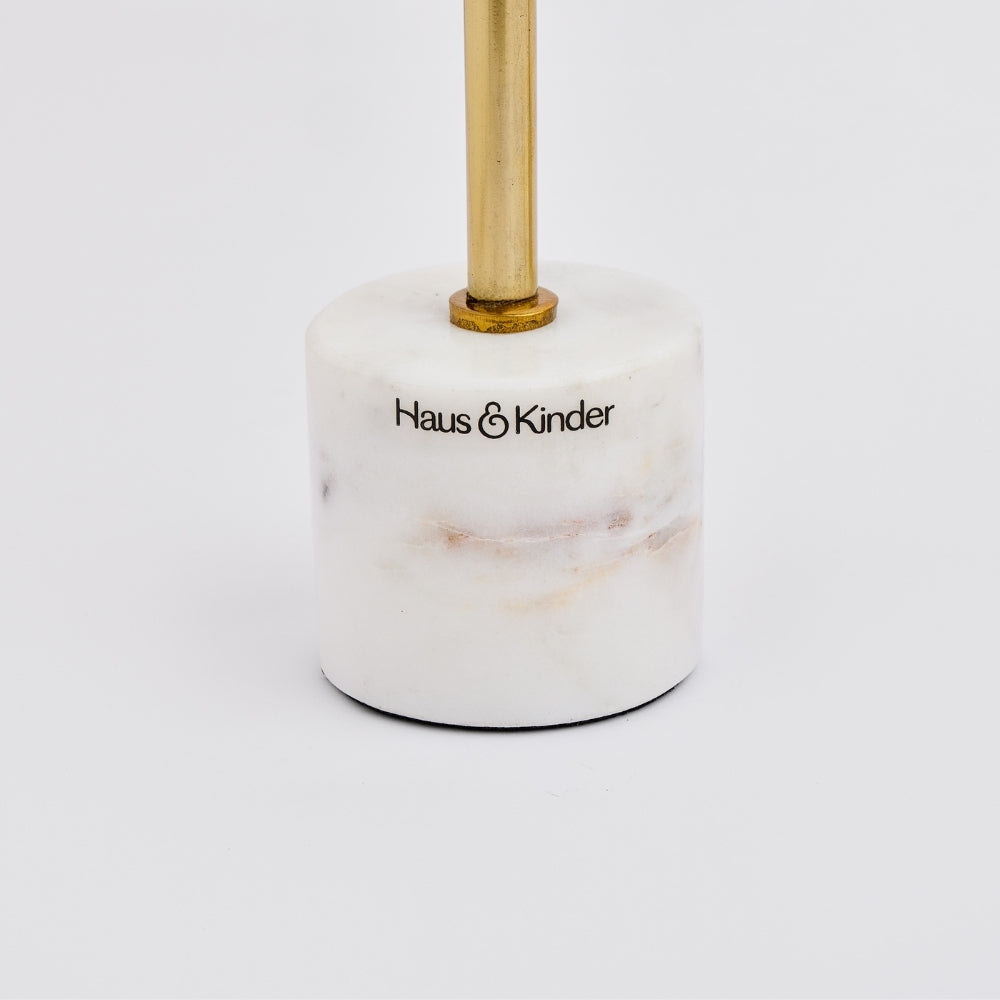 Marble Candle Holder Set of 2, Marble & Gold