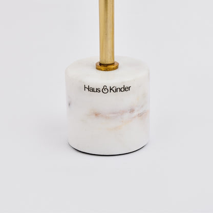 Marble Candle Holder Set of 2, Marble & Gold