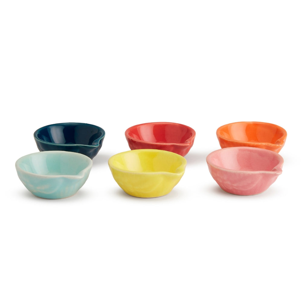 Ceramic Mixcolour Diya, Set of 6