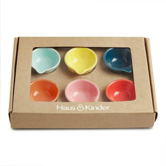 Ceramic Mixcolour Diya, Set of 6 - Diya | haus & kinder
