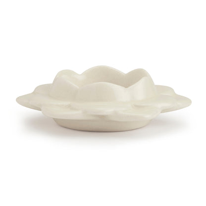 Ceramic White Diya, Set of 2