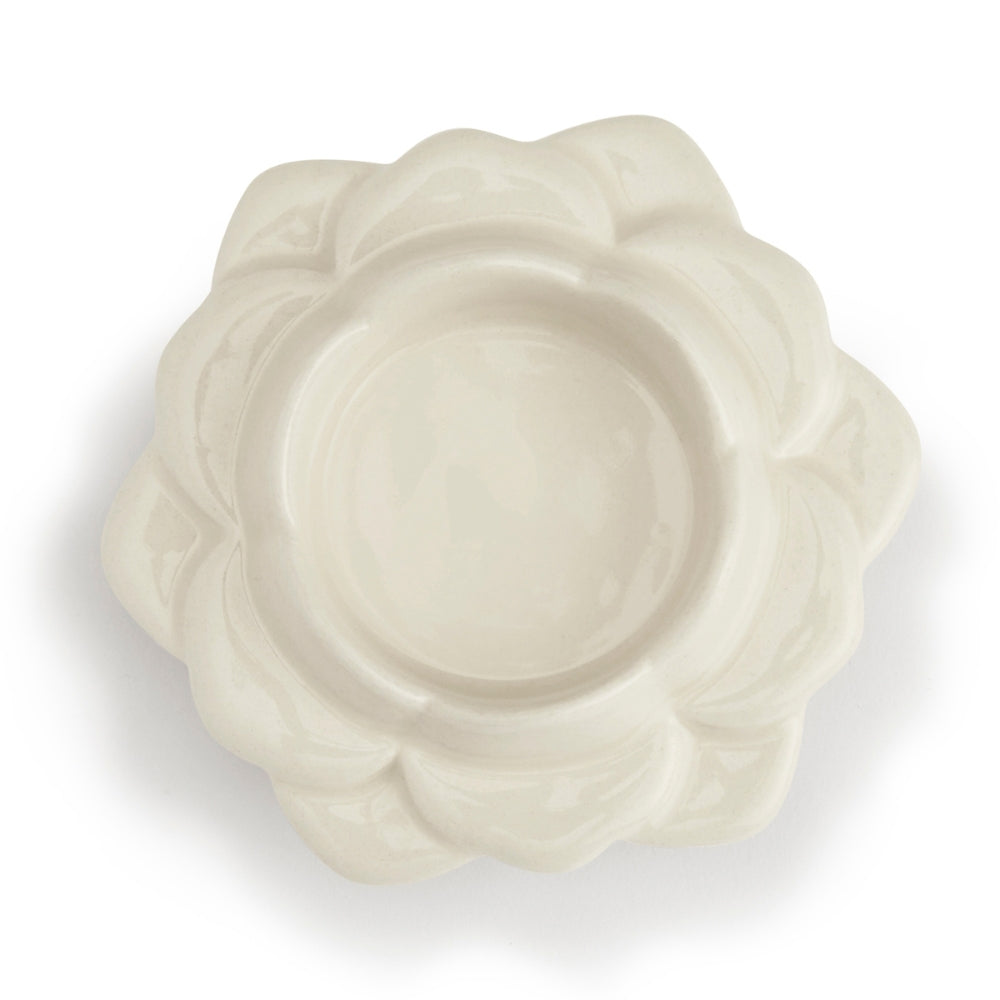 Ceramic White Diya, Set of 2