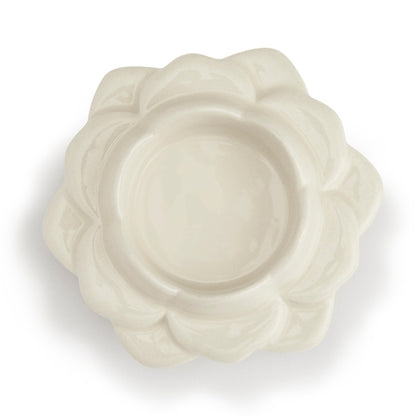 Ceramic White Diya, Set of 2